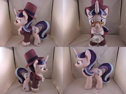 Size: 1597x1199 | Tagged: safe, artist:little-broy-peep, character:snowfall frost, character:starlight glimmer, species:pony, episode:a hearth's warming tail, g4, my little pony: friendship is magic, clothing, glasses, hat, irl, photo, plushie, solo, top hat