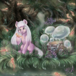 Size: 2000x2000 | Tagged: safe, artist:mdwines, oc, species:pony, adoptable, forest, magic, solo, ych example, your character here
