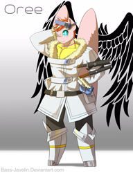 Size: 2000x2600 | Tagged: safe, artist:mopyr, oc, oc:oree, species:anthro, species:pegasus, species:pony, clothing, jacket, knife, outfit, solo, weapon