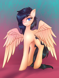 Size: 2500x3300 | Tagged: safe, artist:kairaanix, oc, oc only, species:pegasus, species:pony, abstract background, looking at you, solo