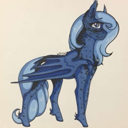 Size: 1279x1279 | Tagged: safe, artist:nightmare-moons-throneroom, character:princess luna, species:bat pony, species:pony, dappled, ear fluff, female, mare, s1 luna, simple background, solo, unshorn fetlocks, white background, wing claws, younger