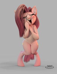 Size: 910x1171 | Tagged: safe, artist:v747, character:pinkamena diane pie, character:pinkie pie, species:earth pony, species:pony, 3d, bipedal, female, happy, smiling, solo