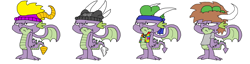 Size: 3200x815 | Tagged: safe, artist:dragonboi471, artist:rainbowdashsmailbag, character:spike, episode:molt down, g4, my little pony: friendship is magic, clothing, costume, cynder, spike as spyro, spyro the dragon, winged spike