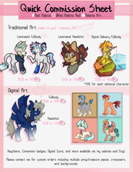 Size: 784x1014 | Tagged: safe, artist:redpalette, species:alicorn, species:earth pony, species:pegasus, species:pony, species:unicorn, commission, commission info, copic, cute