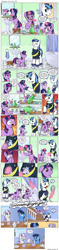 Size: 1200x5100 | Tagged: safe, artist:muffinshire, character:minty, character:night light, character:shining armor, character:twilight sparkle, character:twilight velvet, species:pony, comic:twilight's first day, episode:slice of life, g4, my little pony: friendship is magic, adorkable, bathroom, clothing, colt, comic, cute, dork, filly, hair dryer, magic, male, newspaper, soap, tea, teapot, telekinesis, toothbrush, toothpaste, twiabetes, uniform, wharrgarbl