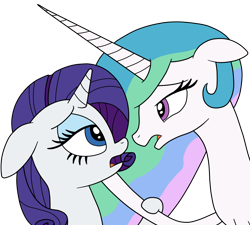 Size: 1810x1630 | Tagged: safe, artist:eagc7, character:princess celestia, character:rarity, species:alicorn, species:pony, species:unicorn, ship:rarilestia, duo, female, lesbian, looking at each other, mare, shipping, simple background, transparent background