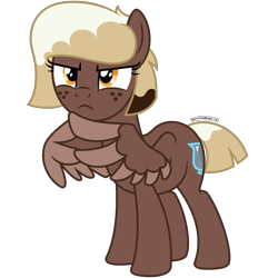 Size: 4688x4688 | Tagged: safe, artist:besttubahorse, oc, oc only, oc:sweet mocha, absurd resolution, alternate hairstyle, freckles, frown, lightly watermarked, simple background, solo, text, transparent background, vector, watermark, wing hands