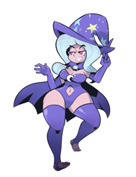 Size: 571x742 | Tagged: safe, artist:mangneto, character:trixie, hips, humanized, impossibly wide hips, leotard, magician outfit, solo, wide hips