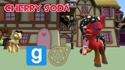 Size: 1280x720 | Tagged: safe, artist:dragonboi471, character:cherry cola, oc, oc:cherry soda, 3d, download at source, downloadable, gmod, one eye closed, wink