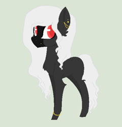 Size: 400x417 | Tagged: safe, artist:huirou, artist:hurleyadopts, base used, oc, oc only, oc:inanis, species:earth pony, species:pony, ear piercing, hoof ring, looking at you, piercing, solo, vampire