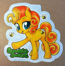 Size: 792x800 | Tagged: safe, artist:onnanoko, character:bumblesweet, character:honeybuzz, species:earth pony, species:pony, bee, bumblebee, female, smiling, solo