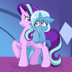 Size: 1024x1024 | Tagged: safe, artist:yoshimarsart, character:starlight glimmer, character:trixie, species:pony, ship:startrix, 3:, female, lesbian, shipping, watermark