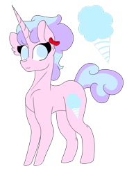 Size: 1024x1397 | Tagged: safe, artist:tomboygirl45, oc, oc:cotton candy, parent:pinkie pie, parent:twilight sparkle, parents:twinkie, species:pony, species:unicorn, female, filly, magical lesbian spawn, offspring, reference sheet, simple background, solo, transparent background
