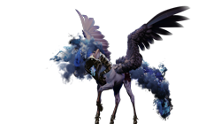 Size: 3850x2160 | Tagged: safe, artist:bra1neater, artist:v747, character:nightmare moon, character:princess luna, 3d, armor, blender, cycles render, ethereal mane, female, glowing horn, high res, looking at you, magic, realistic, realistic anatomy, realistic horse legs, simple background, solo, transparent background