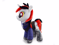 Size: 3916x2988 | Tagged: safe, artist:planetplush, oc, oc only, oc:blackjack, species:pony, species:unicorn, fallout equestria, fallout equestria: project horizons, clothing, female, mare, plushie, simple background, solo, white background