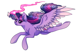 Size: 3000x2000 | Tagged: safe, artist:marbola, character:twilight sparkle, character:twilight sparkle (alicorn), species:alicorn, species:pony, female, mare, simple background, small head, smiling, solo, thick neck