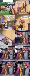 Size: 2000x5000 | Tagged: safe, artist:aphexangel, character:princess celestia, character:scootaloo, character:star swirl the bearded, species:pegasus, species:pony, ask, ask stalkerloo, camera, canterlot, clothing, comic, faec, female, solo, stalkerloo, sweater, tumblr
