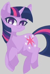 Size: 726x1072 | Tagged: safe, artist:manachaaaaaaaa, artist:up, character:twilight sparkle, character:twilight sparkle (unicorn), species:pony, species:unicorn, cute, female, gray background, mare, simple background, smiling, solo