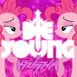 Size: 800x800 | Tagged: safe, artist:penguinsn1fan, character:pinkie pie, album cover, cover, die young, female, kesha, ponified album cover, solo, song reference