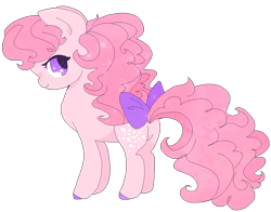 Size: 1066x834 | Tagged: safe, artist:euphoriapony, character:cotton candy (g1), species:earth pony, species:pony, g1, bow, female, looking at you, mare, plot, profile, simple background, standing, tail bow, transparent background