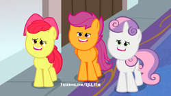 Size: 1360x768 | Tagged: safe, artist:rsa.fim, edit, edited screencap, screencap, character:apple bloom, character:scootaloo, character:sweetie belle, species:pegasus, species:pony, episode:marks for effort, g4, my little pony: friendship is magic, cutie mark crusaders, faec, foal, not salmon, oppol bloom, school, scootoloo, small face, swootoo bolle, wat, woll smoth