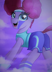 Size: 1280x1773 | Tagged: safe, artist:php97, character:pinkie pie, species:earth pony, species:pony, episode:scare master, g4, my little pony: friendship is magic, clothing, costume, female, halloween, holiday, mare, nightmare night costume, pinkie puffs, plot, shirt, shorts, smiling, solo
