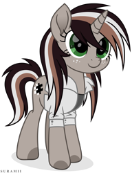 Size: 4598x5989 | Tagged: safe, artist:suramii, oc, oc:rejtveny, species:pony, species:unicorn, absurd resolution, clothing, freckles, simple background, smiling, solo, transparent background