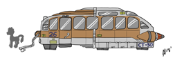 Size: 4592x1541 | Tagged: safe, artist:dombrus, fallout equestria, bus, sky bus, skywagon