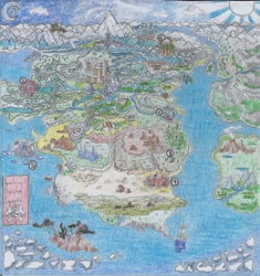 Size: 1665x1772 | Tagged: safe, artist:nephilim rider, species:pony, equestria, map, map of equestria, traditional art