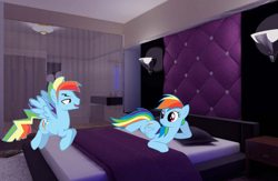 Size: 1224x800 | Tagged: safe, artist:kayman13, character:rainbow dash, species:pegasus, species:pony, bedroom, dashblitz, duo, female, irl, male, photo, ponidox, ponies in real life, rainbow blitz, rule 63, self ponidox, selfcest, shipping, straight