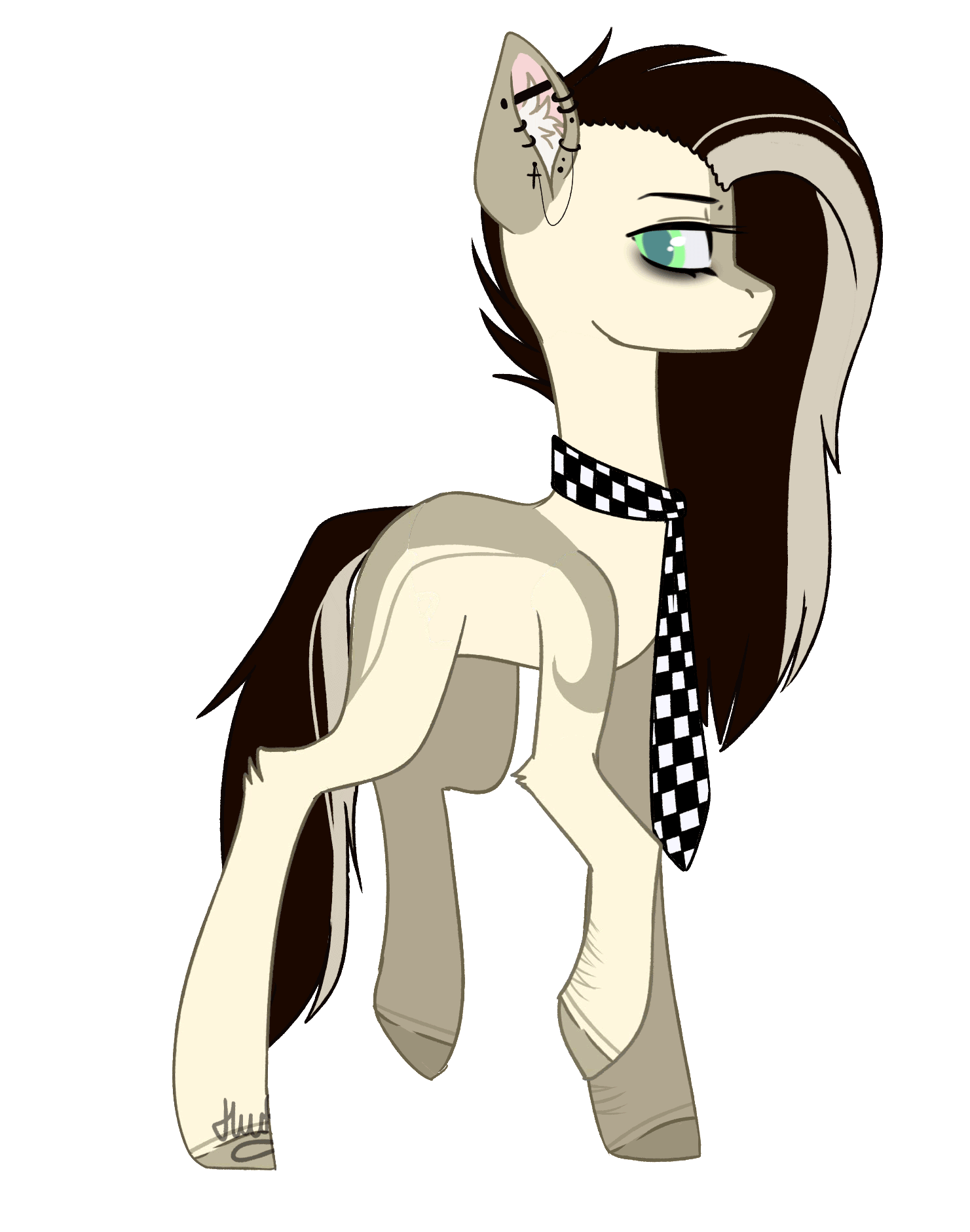 Size: 1481x1881 | Tagged: safe, artist:huirou, oc, oc:ruby, species:earth pony, species:pony, animated, female, gif, mare, necktie, simple background, solo, transparent background