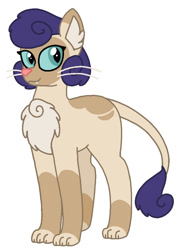 Size: 725x1010 | Tagged: safe, artist:sandwichbuns, oc, oc:yarnall, parent:capper dapperpaws, parent:rarity, parents:capperity, female, hybrid, interspecies offspring, offspring, simple background, solo, white background