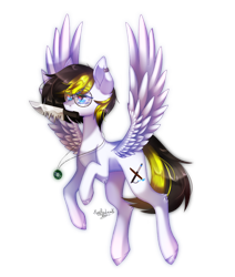Size: 984x1158 | Tagged: safe, artist:huirou, oc, oc:doge sushi, species:pegasus, species:pony, female, glasses, knife, mare, mouth hold, simple background, solo, transparent background