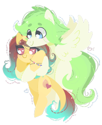 Size: 1280x1564 | Tagged: safe, artist:euphoriapony, oc, oc only, species:pegasus, species:pony, beanbrows, blushing, bracelet, cute, eye clipping through hair, eyebrows, eyebrows visible through hair, female, heart, heart eyes, jewelry, male, oc x oc, ocbetes, shipping, straight, wingding eyes