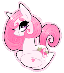 Size: 1120x1280 | Tagged: safe, artist:euphoriapony, species:pony, g1, dappled, female, g1betes, heart, heart eyes, ponyloaf, simple background, solo, strawberry swirl, transparent background, wingding eyes