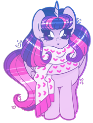 Size: 948x1261 | Tagged: safe, artist:euphoriapony, character:twilight sparkle, character:twilight sparkle (alicorn), species:alicorn, species:pony, beanbrows, clothing, cute, dilated pupils, eyebrows, eyebrows visible through hair, female, heart, heart eyes, scarf, shiny mane, solo, twiabetes, wingding eyes