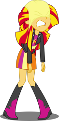 Size: 4382x8991 | Tagged: safe, artist:toonalexsora007, character:sunset shimmer, my little pony:equestria girls, absurd resolution, abuse, atomic wedgie, clothing, gritted teeth, humiliation, mugen, panties, shimmerbuse, show accurate, simple background, transparent background, underwear, vector, wedgie, yellow underwear