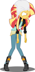 Size: 4382x8991 | Tagged: safe, artist:toonalexsora007, character:sunset shimmer, my little pony:equestria girls, absurd resolution, abuse, atomic wedgie, clothing, frilly underwear, humiliation, mugen, panties, ribbon, shimmerbuse, show accurate, simple background, transparent background, underwear, vector, wedgie, white underwear