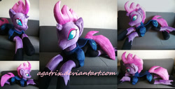 Size: 1280x651 | Tagged: safe, artist:agatrix, character:tempest shadow, species:pony, broken horn, commission, eye scar, female, horn, irl, life size, mare, photo, plushie, scar, solo, uniocorn