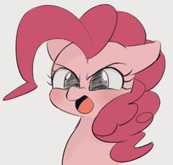 Size: 861x822 | Tagged: safe, artist:manachaaaaaaaa, character:pinkie pie, species:earth pony, species:pony, absolutely disgusting, angry, bust, female, mare, open mouth, portrait, simple background, solo, white background