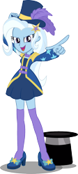 Size: 804x1800 | Tagged: safe, artist:seahawk270, character:trixie, episode:street magic with trixie, g4, my little pony: equestria girls, my little pony:equestria girls, spoiler:eqg series (season 2), clothing, female, hat, open mouth, simple background, solo, top hat, transparent background, vector