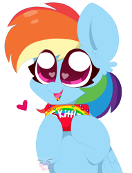 Size: 3024x3968 | Tagged: safe, artist:kittyrosie, character:rainbow dash, species:pegasus, species:pony, candy, cute, dashabetes, female, floating heart, food, heart, heart eyes, mare, open mouth, simple background, skittles, solo, transparent background, wingding eyes