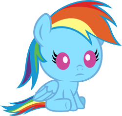 Size: 844x800 | Tagged: safe, artist:seahawk270, character:rainbow dash, species:pegasus, species:pony, baby, baby dash, baby pony, cute, dashabetes, female, simple background, sitting, solo, transparent background, weapons-grade cute
