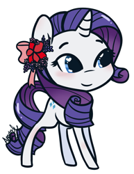 Size: 1157x1499 | Tagged: safe, artist:lilliesinthegarden, character:rarity, species:pony, species:unicorn, blushing, bow, chibi, cute, female, hair accessory, hair bow, heart eyes, raribetes, simple background, solo, white background, wingding eyes