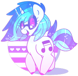 Size: 1042x1011 | Tagged: safe, artist:euphoriapony, character:dj pon-3, character:vinyl scratch, species:pony, species:unicorn, colored hooves, cute, female, heart, mare, open mouth, solo, vinylbetes