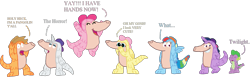 Size: 1729x532 | Tagged: safe, artist:tarkan809, character:applejack, character:fluttershy, character:pinkie pie, character:rainbow dash, character:rarity, character:spike, character:twilight sparkle, species:dragon, episode:hearts and hooves day, g4, my little pony: friendship is magic, cute, facepalm, freakout, google, google doodle, holiday, mane six, marshmelodrama, pangolin, pangolin love (google doodle game), pangolinified, simple background, spell, transformation, transparent background, valentine's day