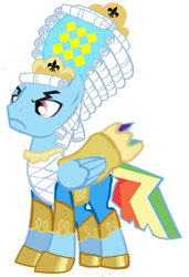 Size: 407x594 | Tagged: safe, artist:kayman13, artist:trotsworth, character:rainbow dash, species:pony, clothing, dress, rainbow blitz, rainbow blitz always dresses in style, rule 63, simple background, solo, transparent background, unamused, vector, wig
