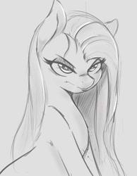 Size: 571x734 | Tagged: safe, artist:tre, character:pinkamena diane pie, character:pinkie pie, species:earth pony, species:pony, angry, female, grayscale, lineart, mare, monochrome, solo
