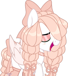 Size: 1220x1361 | Tagged: safe, artist:rerorir, oc, oc:abigail, species:pegasus, species:pony, bow, clothing, female, hair bow, mare, simple background, socks, solo, transparent background