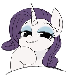Size: 781x919 | Tagged: safe, artist:manachaaaaaaaa, character:rarity, species:pony, species:unicorn, female, looking at you, mare, simple background, smug, solo, white background